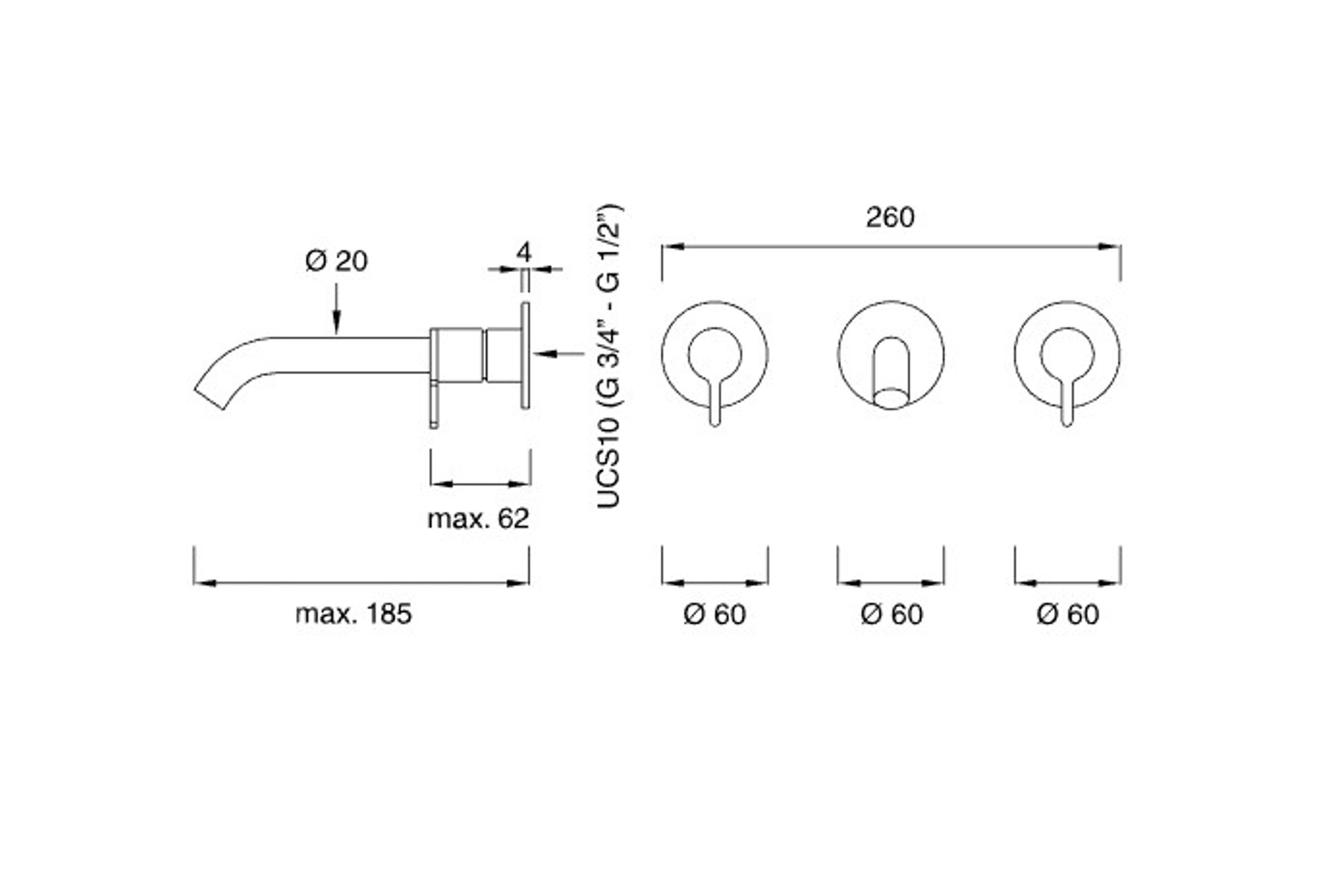 INNOVO Wall Mounted Dual Mixer by CEA