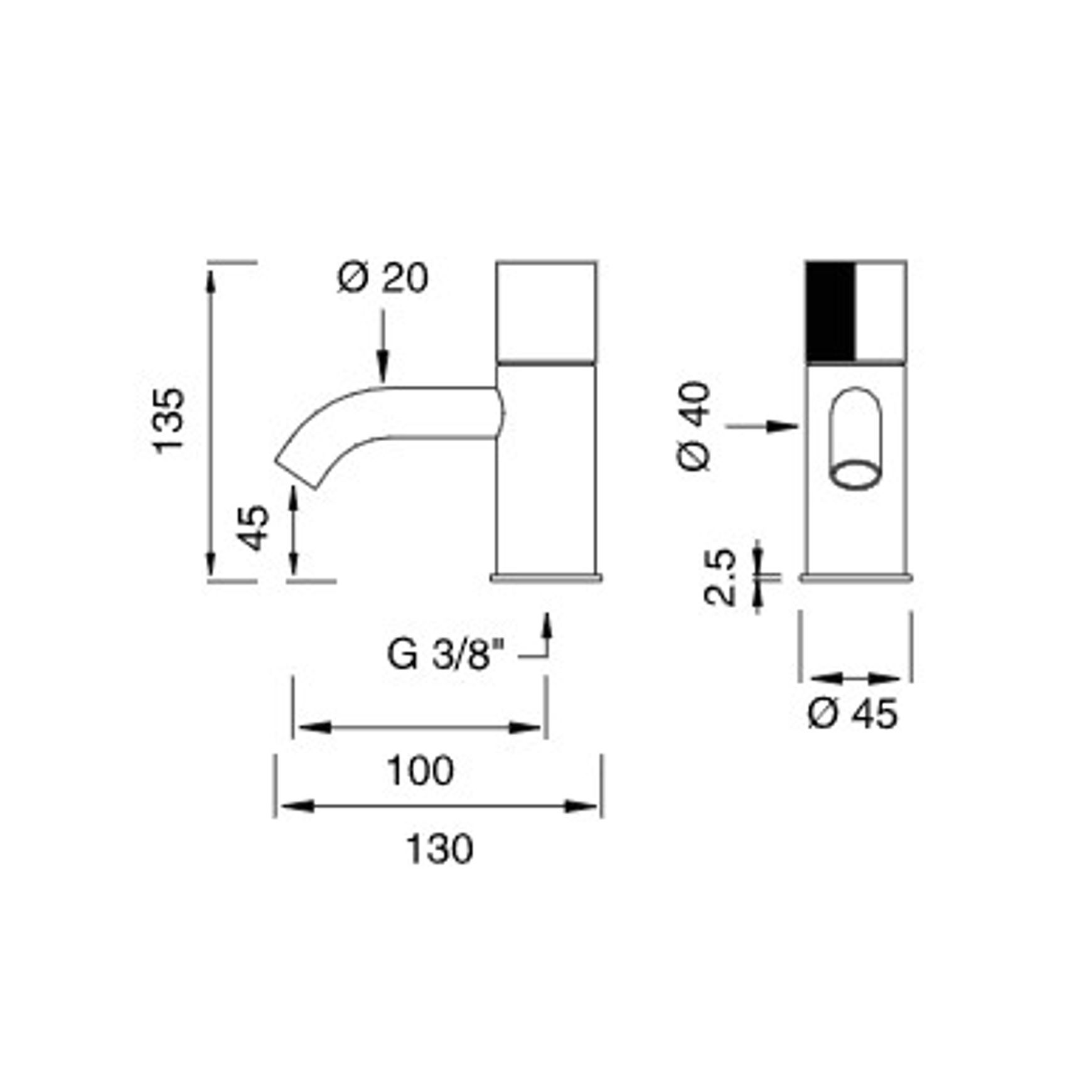 DUET Pillar Tap by CEA dimensions