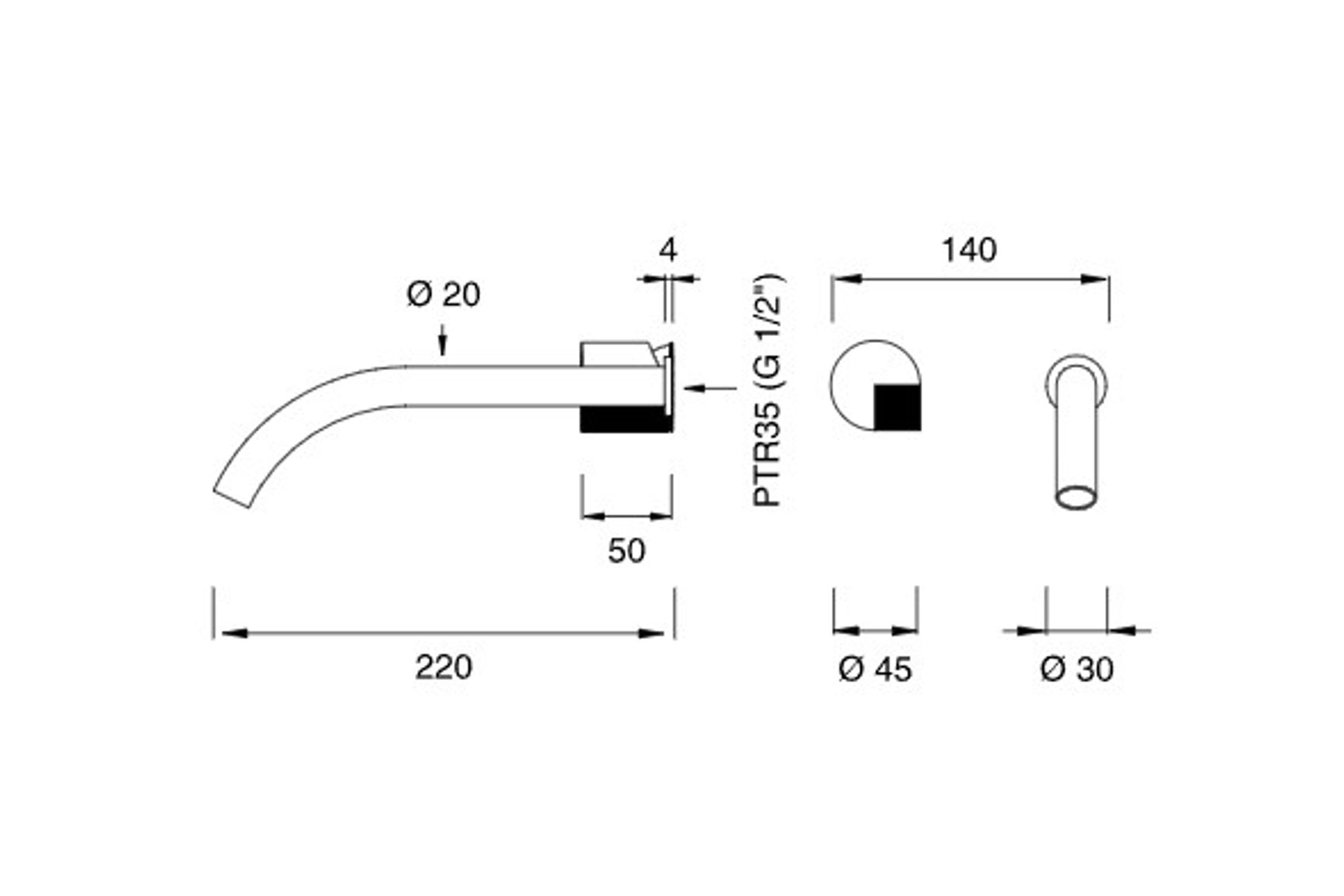 DUET Wall Mounted Mixer with Spout by CEA