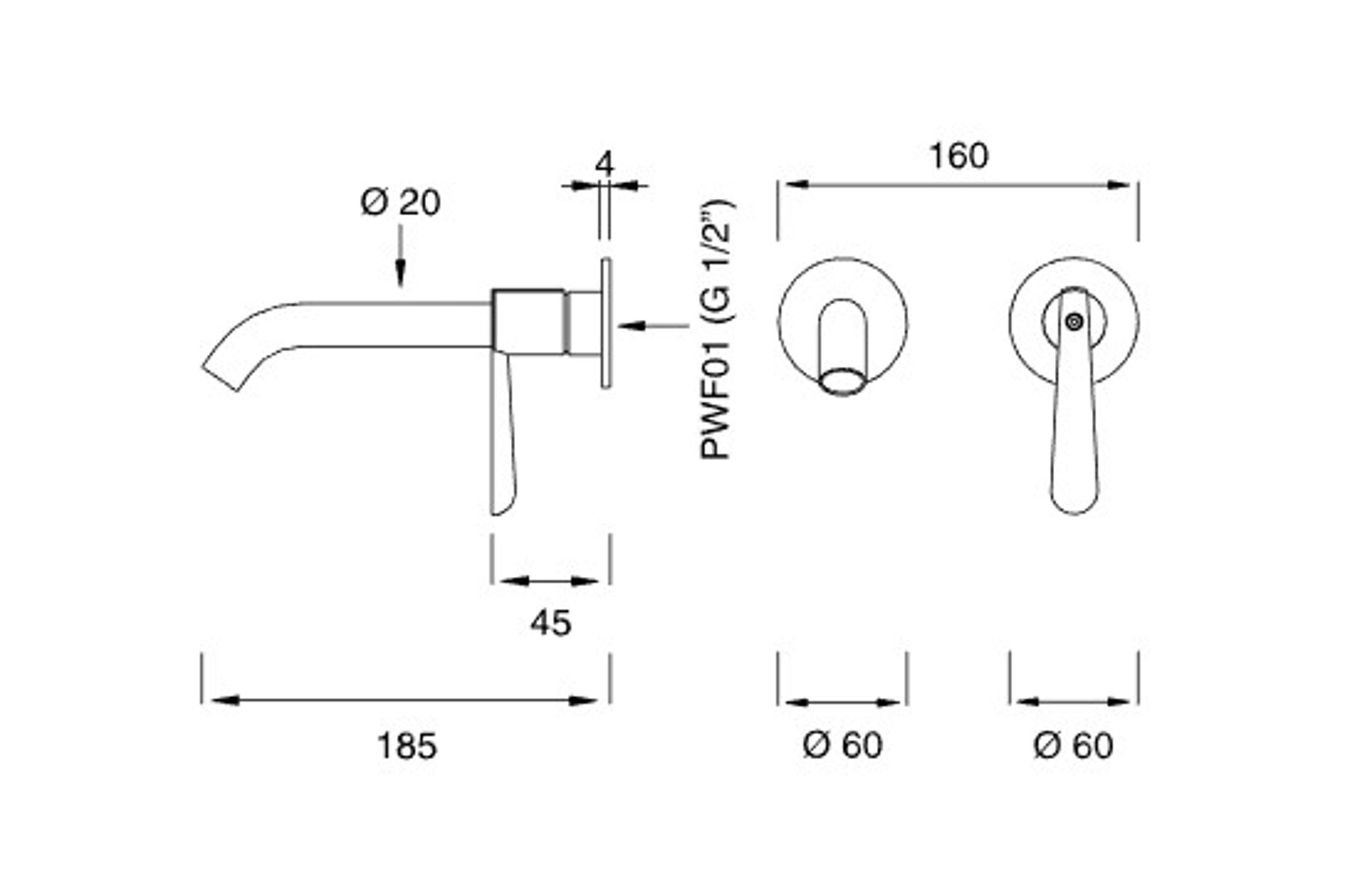 LUTEZIA PLUS Wall Mounted Mixer by CEA