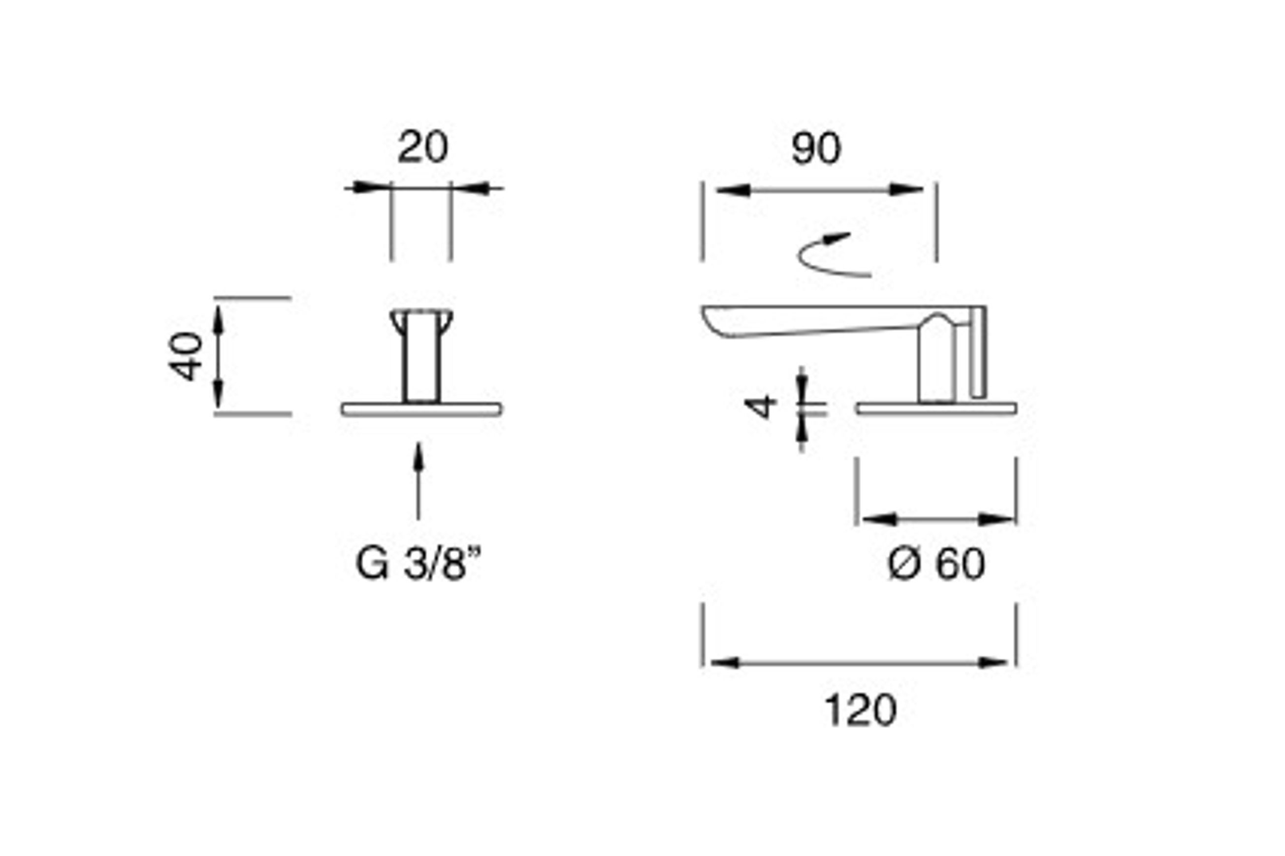 LUTEZIA Deck Mounted Shut Off Valve by CEA