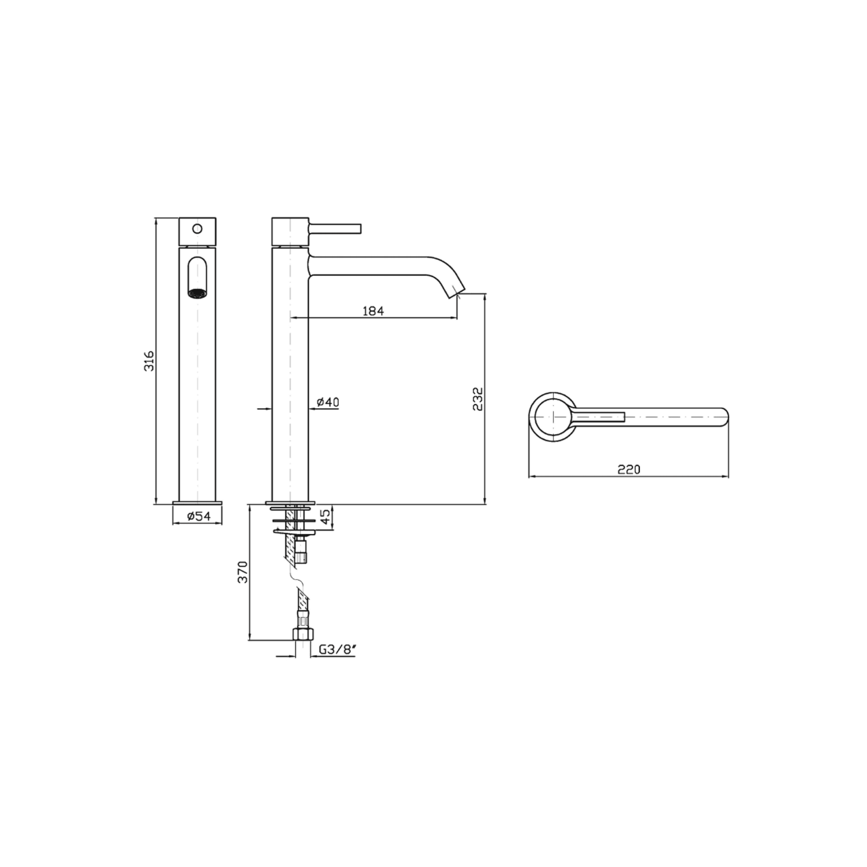Pan S Extended Spout Basin Mixer