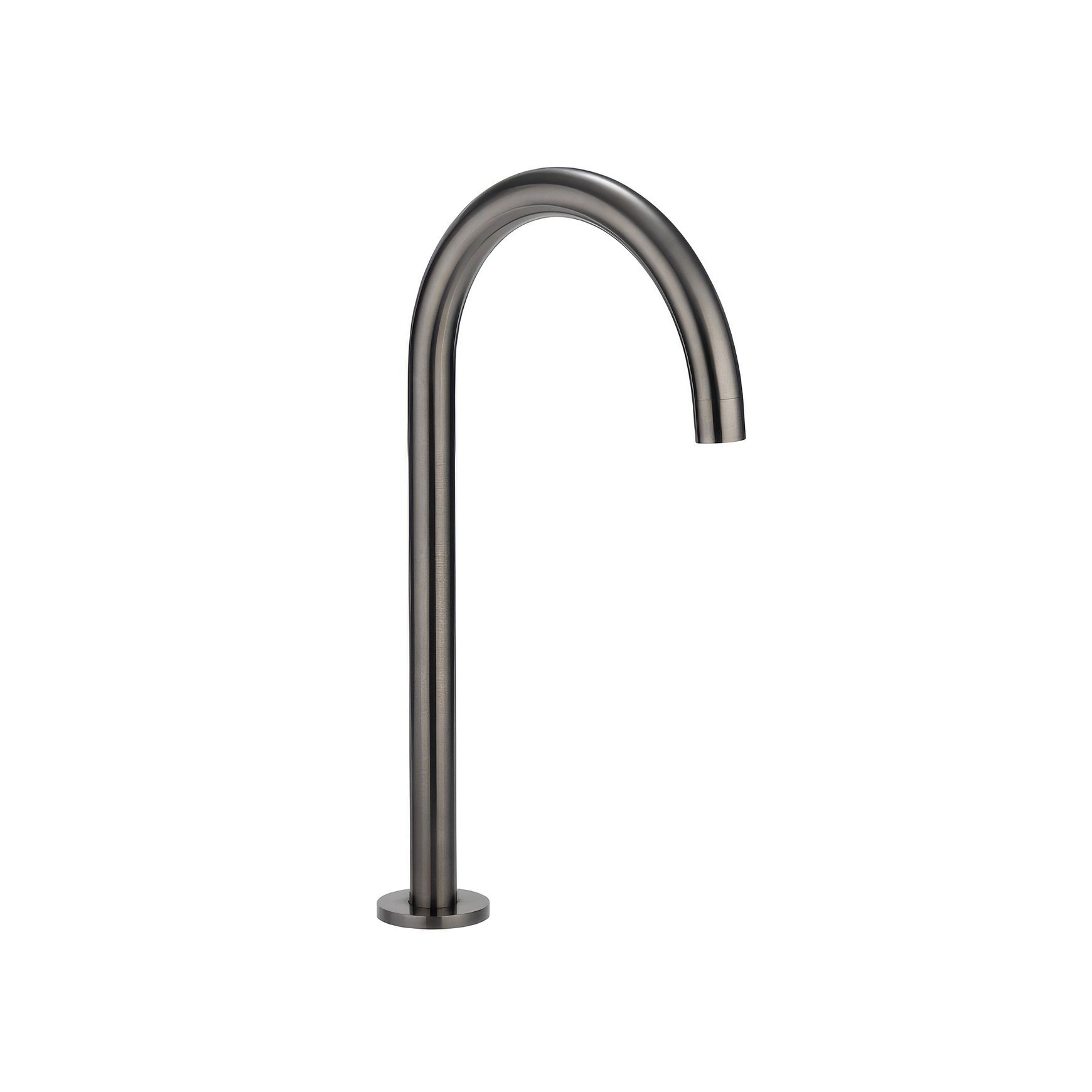 Gooseneck Bench Mounted Swivel Spout - Brushed Gunmetal