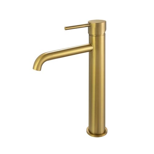 Lucid Pin Tall Basin Mixer Brushed Brass