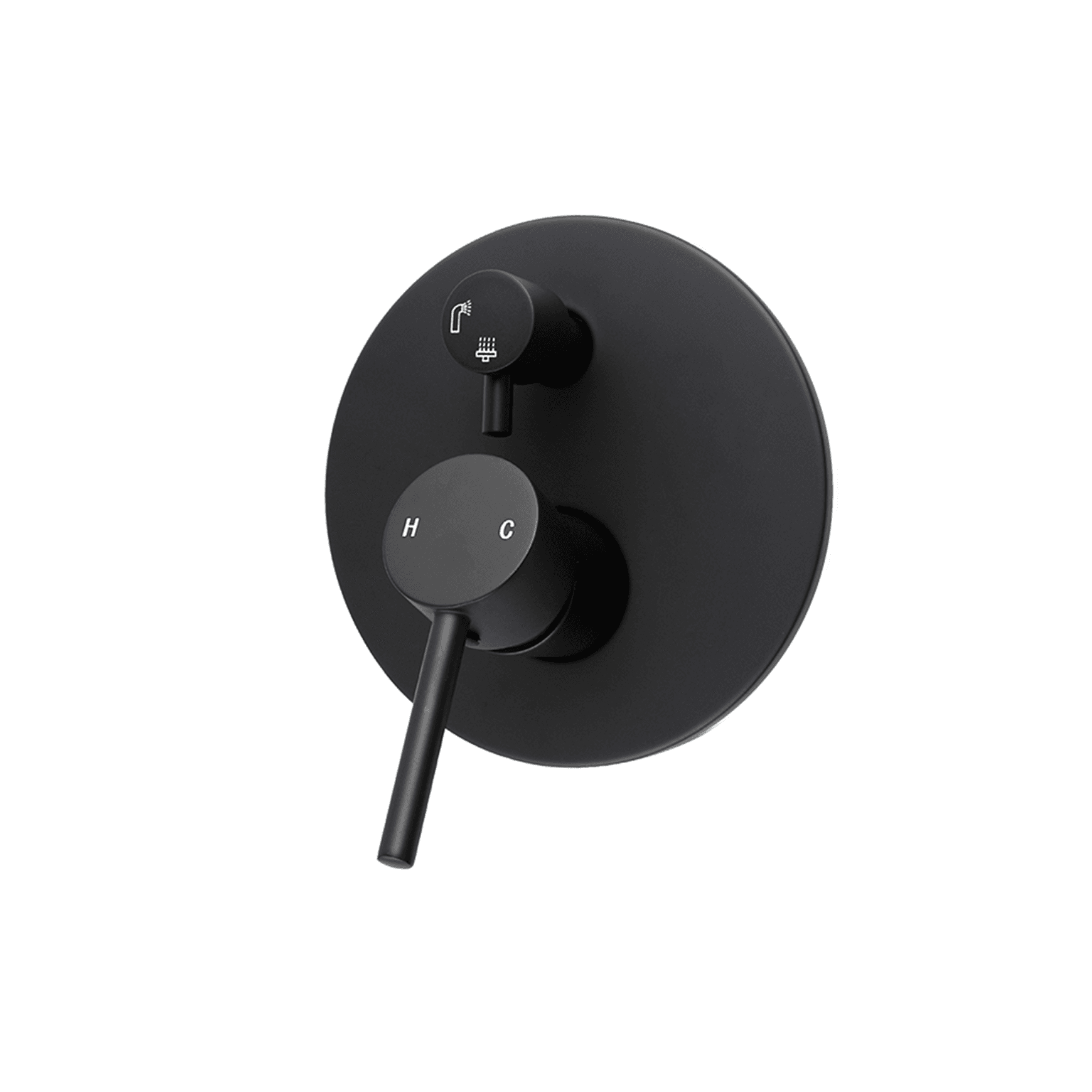 Lucid Pin Wall Mixer with Diverter Matte Black