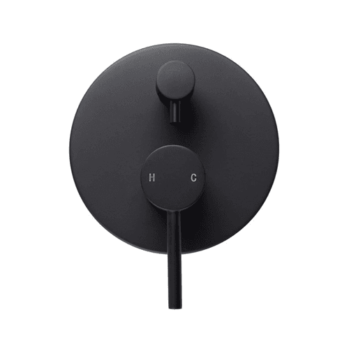 Lucid Pin Wall Mixer with Diverter Matte Black