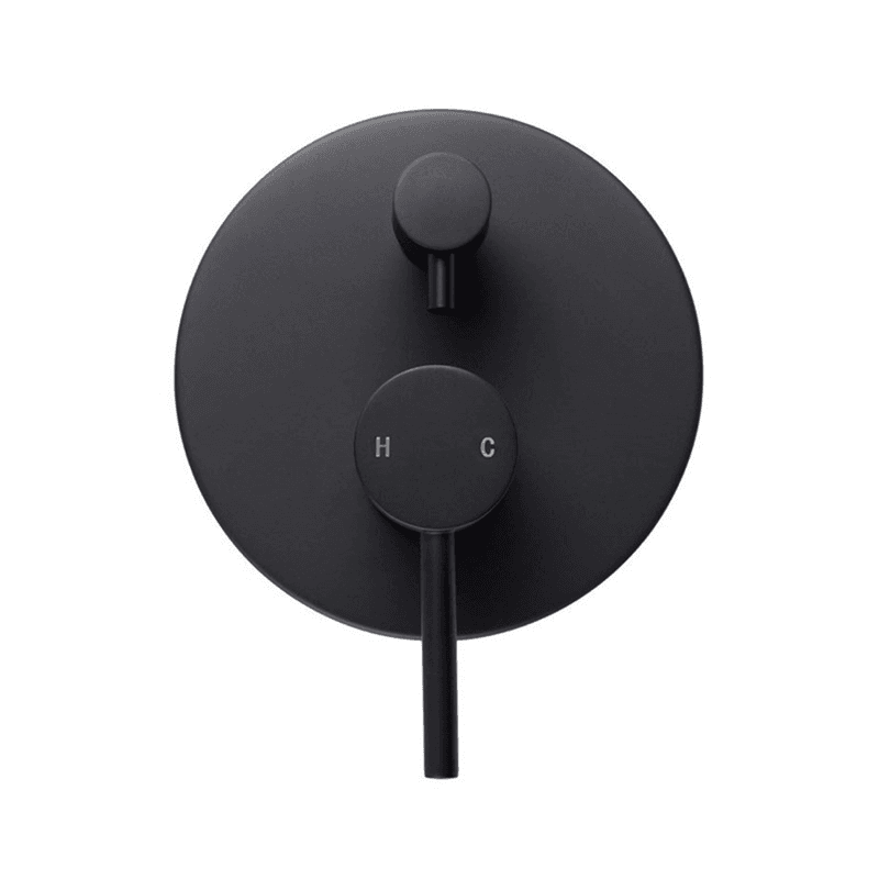 Lucid Pin Wall Mixer with Diverter Matte Black