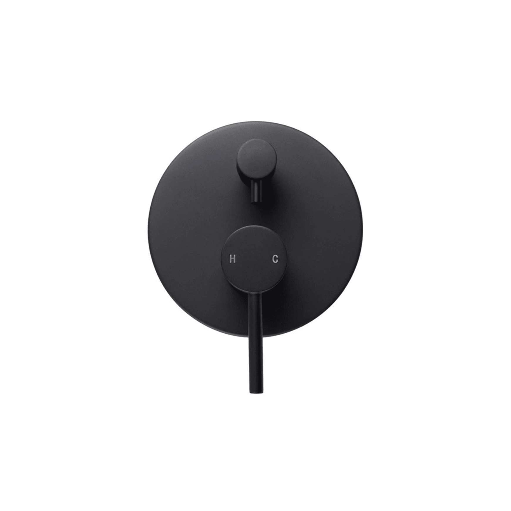 Lucid Pin Wall Mixer with Diverter Matte Black