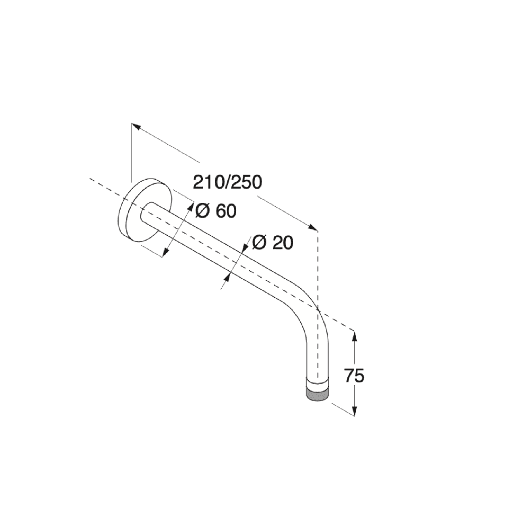 Minimal Wall-mounted Spout by Boffi