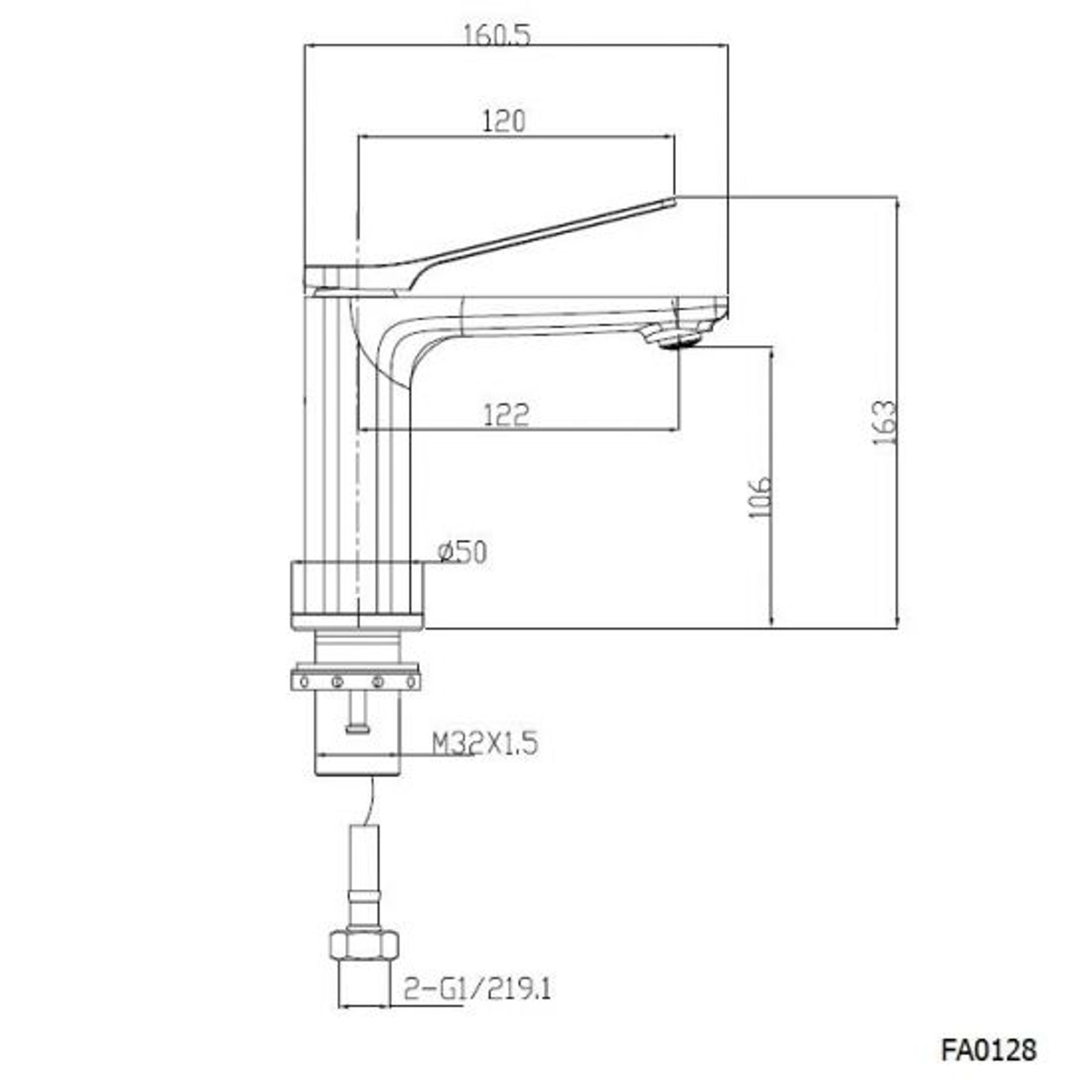 Rushy Basin Mixer Gun Metal Grey dimensions