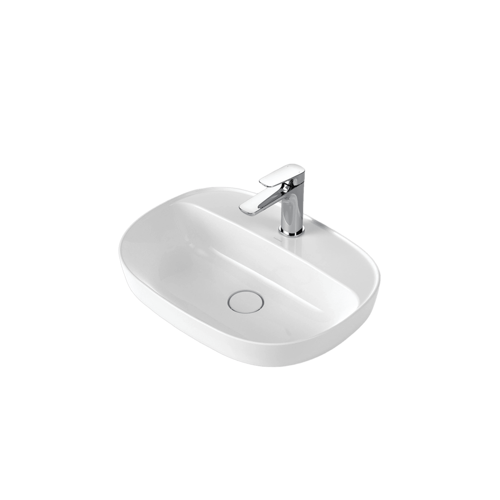 Contura II 530mm Inset Basin with Tap Landing (1 Tap H)