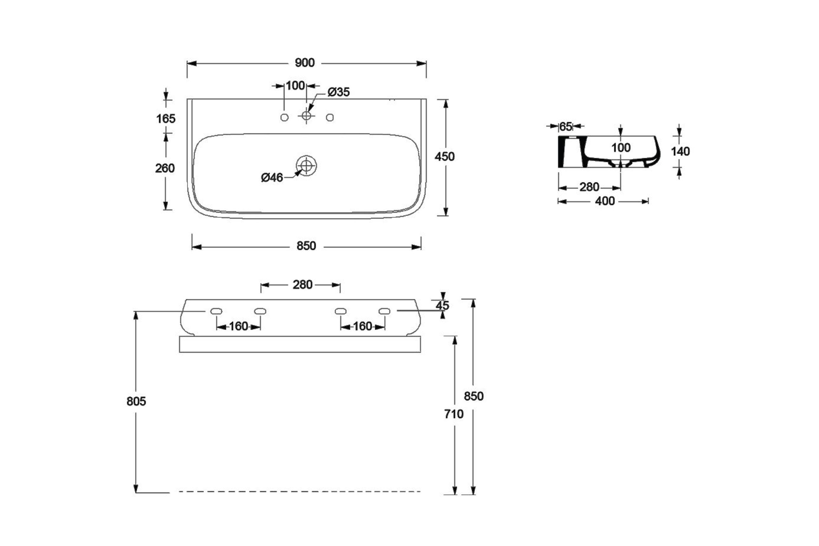 Nur Basin dimensions