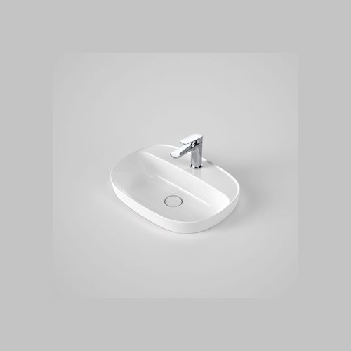 Contura II 530mm Inset Basin with Tap Landing (1 Tap Hole)  | White