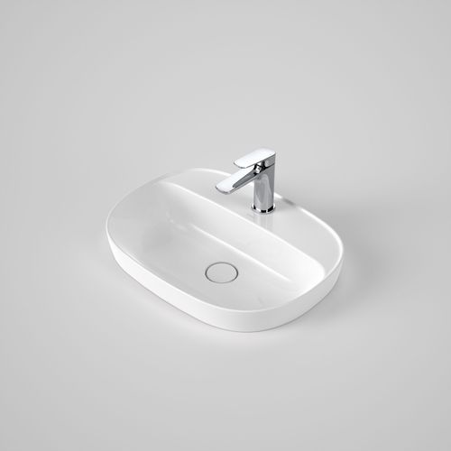 Contura II 530mm Inset Basin with Tap Landing (1 Tap Hole)  | White