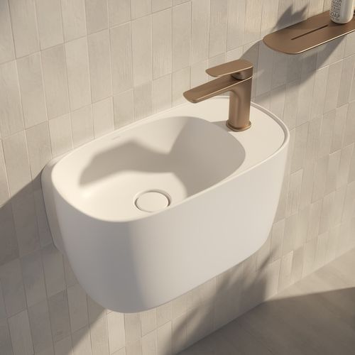 Contura II Hand Wall Basin (1 Tap Hole)  | Matte White