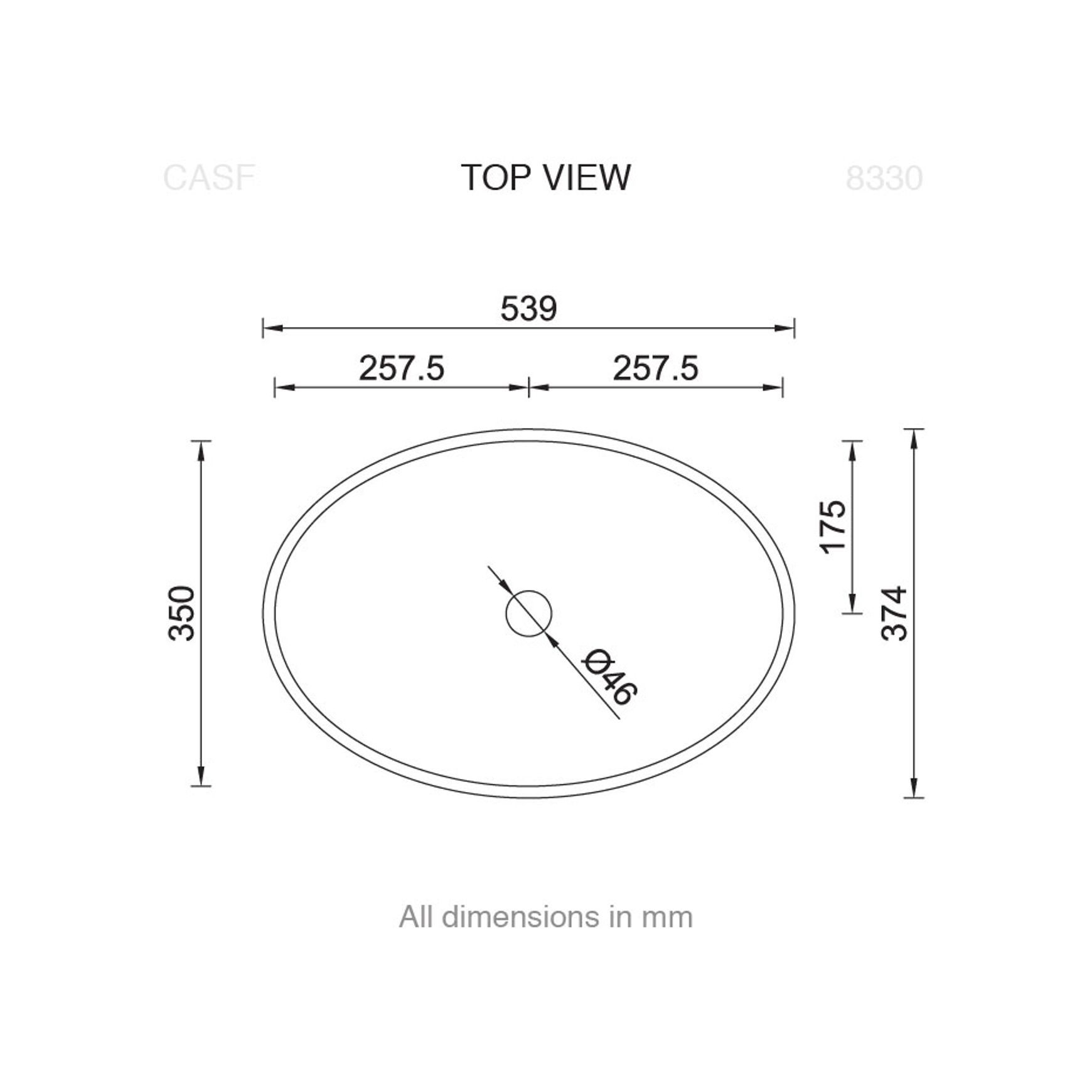 8330 Basin dimensions
