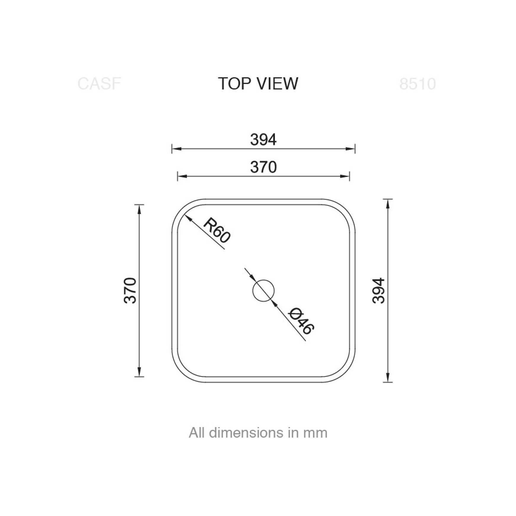 8510 Basin dimensions