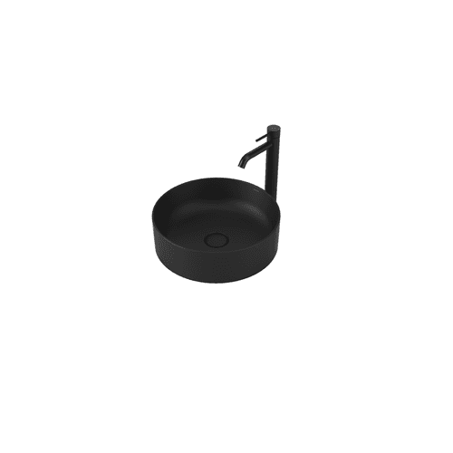 Liano II 400mm Round Above Counter Basin - Matte Black