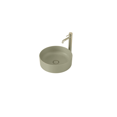 Liano II 400mm Round Above Counter Basin - Matte Green