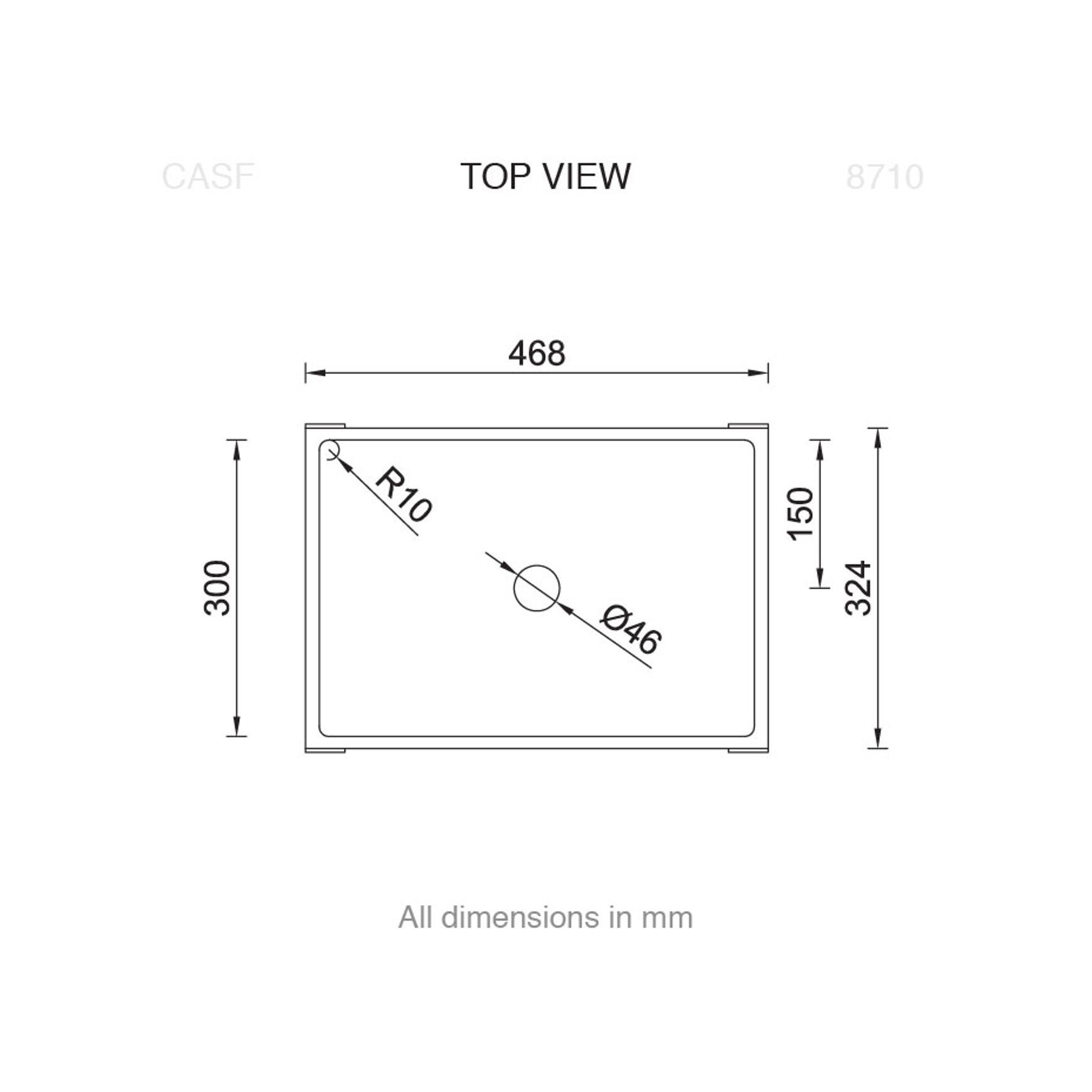 8710 Basin dimensions