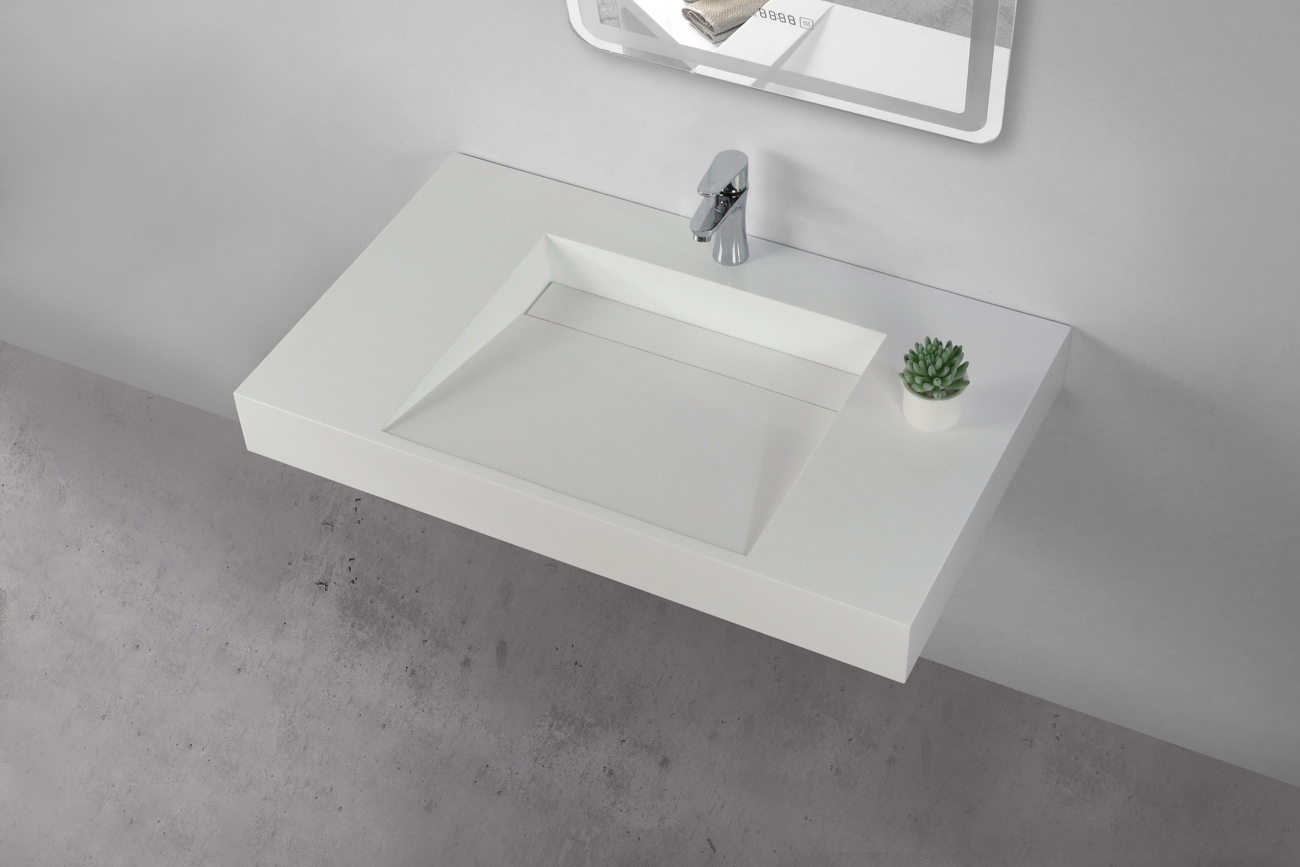 Ramp basin wall hung 915mm single bowl B5036