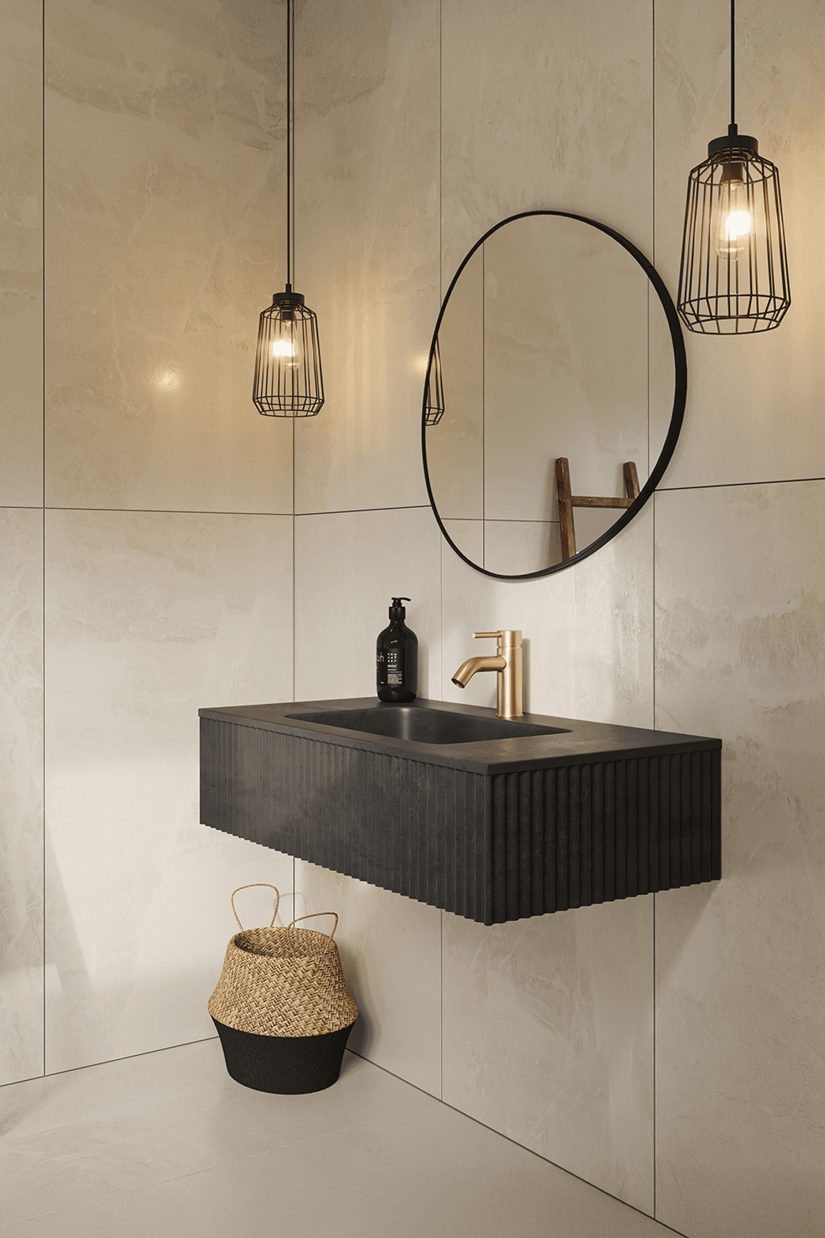 Bare Fluted Wall Basin