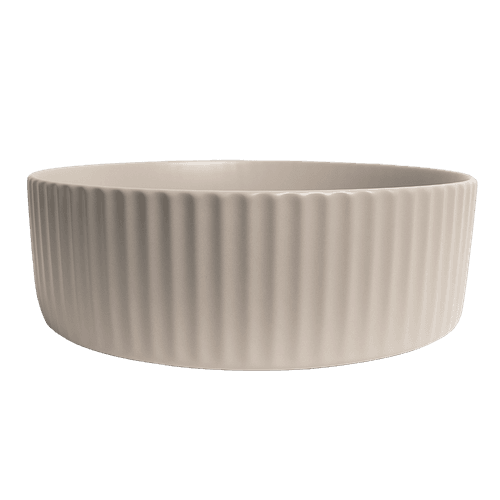 Camilla Fluted Matte Ecru Sand Basin