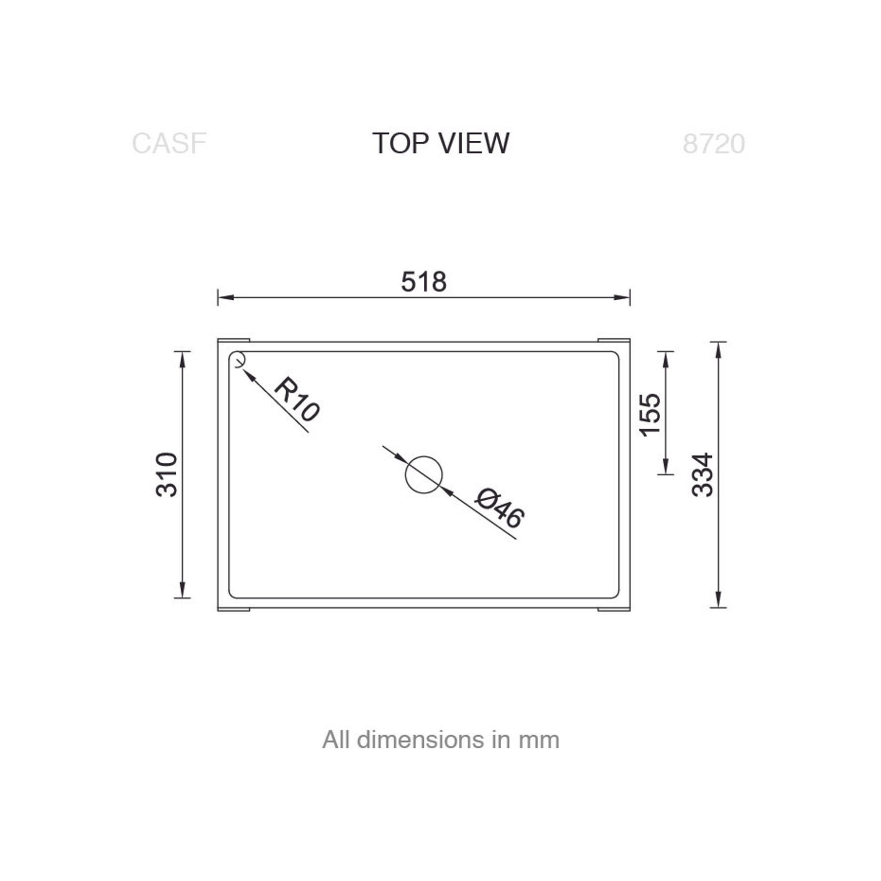 8720 Basin dimensions