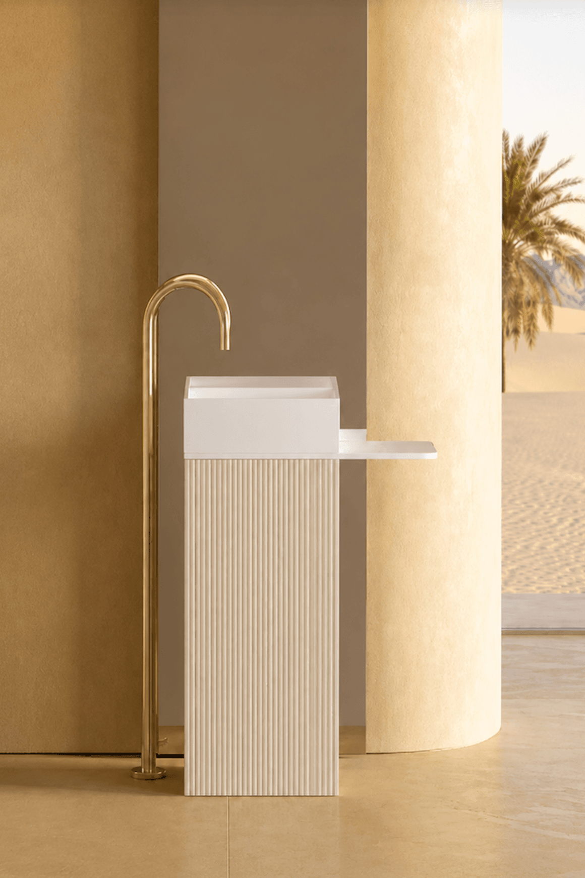 Desert Rock Freestanding Pedestal Basin - DRV006