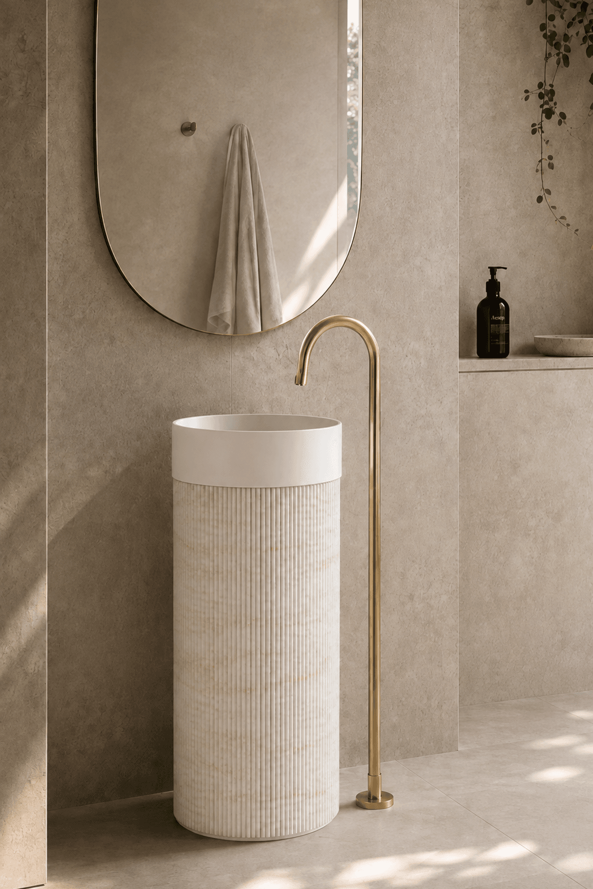 Desert Rock Free Standing Pedestal Basin - DRV001