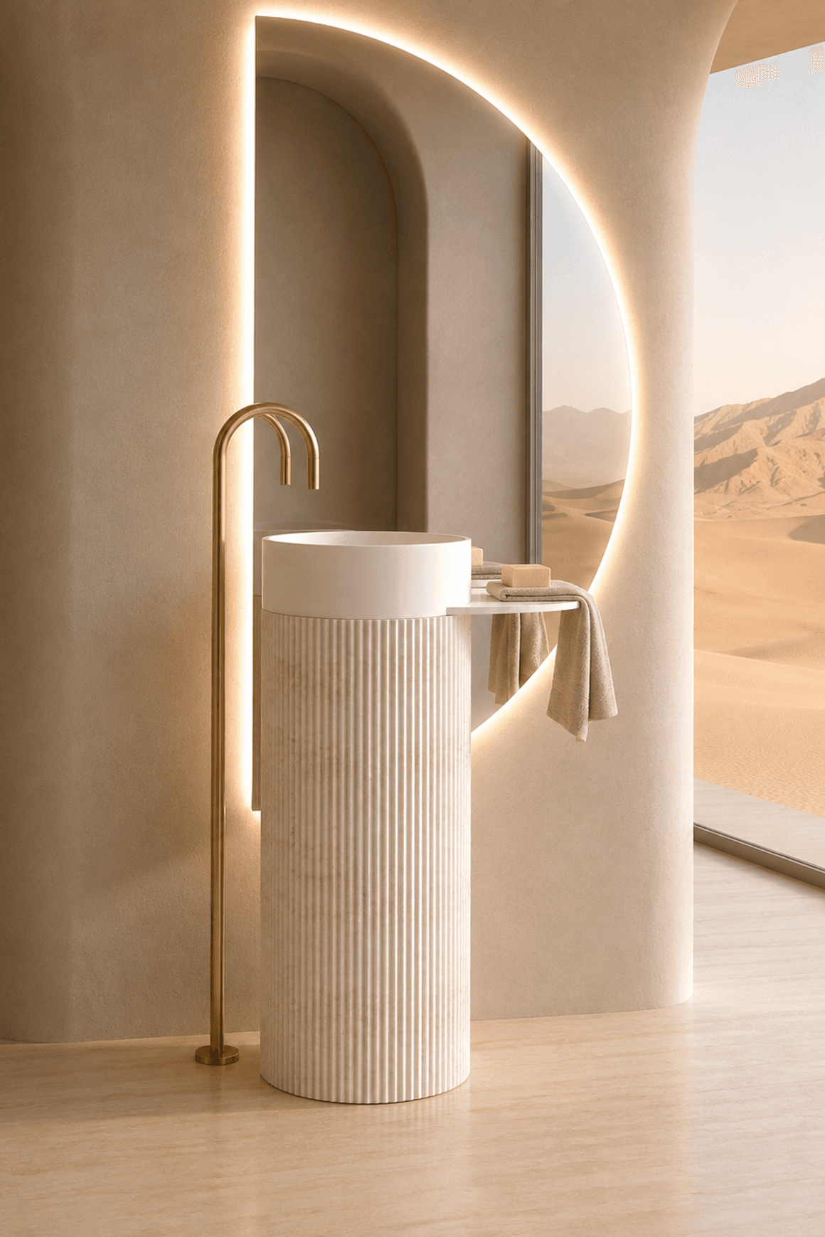 Desert Rock Free Standing Pedestal Basin - DRV002
