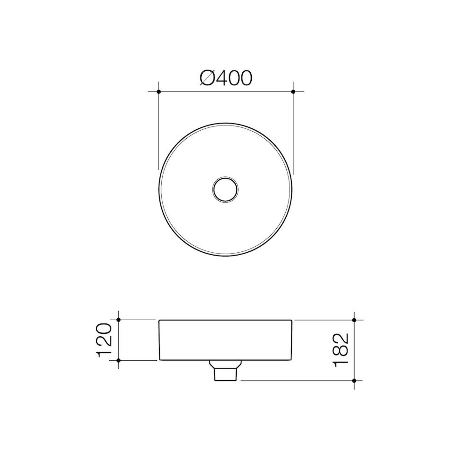 Liano II 400mm Round Above Counter Basin - White