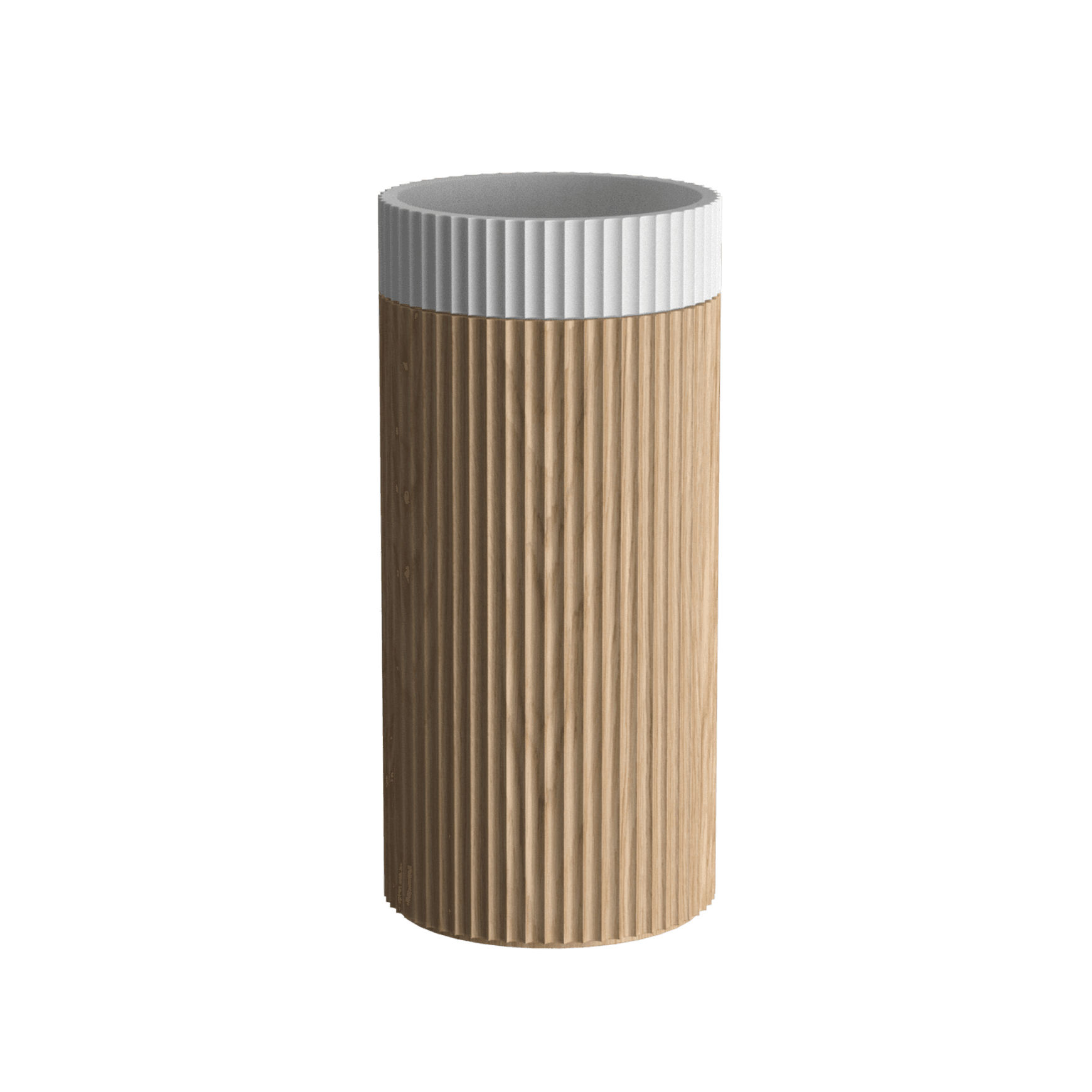 Doric Round Basin With Timber Pedestal