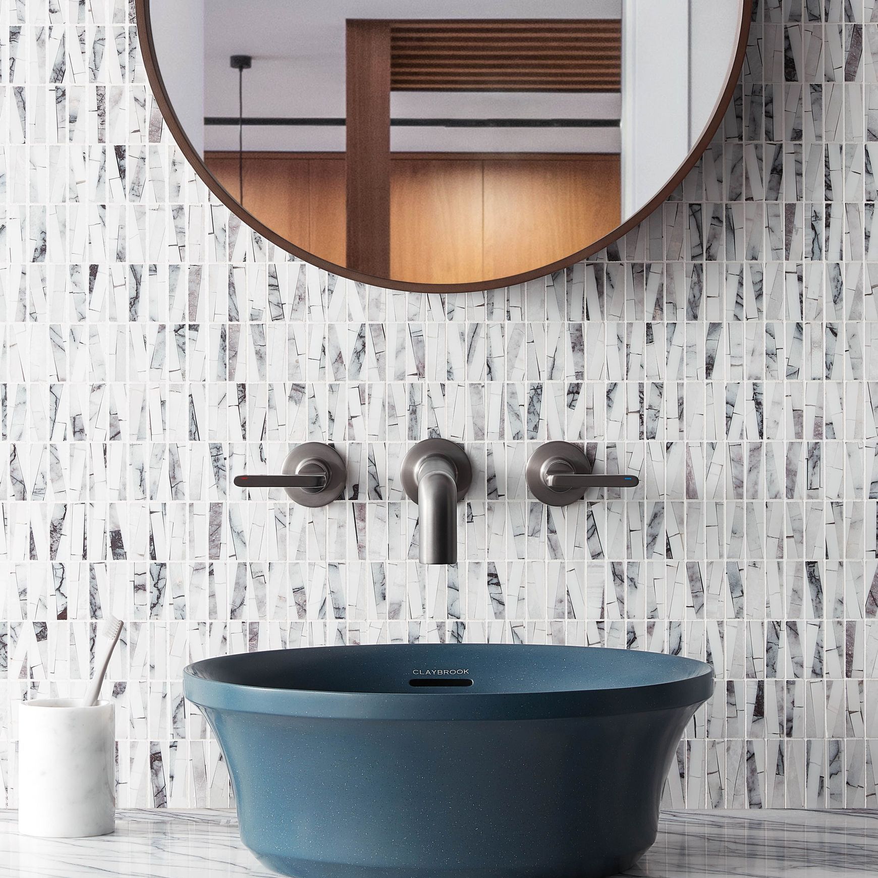 Flute Round Vessel Basin