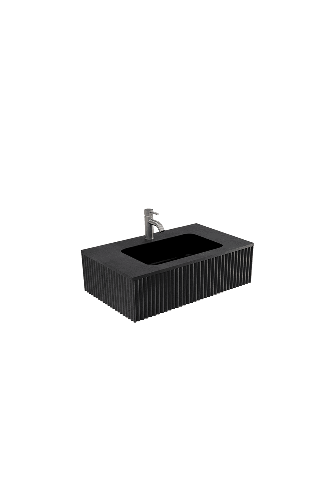 BARE Concrete Fluted Wall Basin 755mm