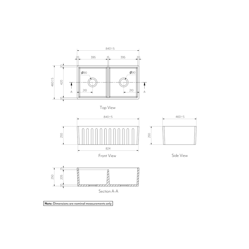 Henley Double Fluted Farmhouse Sink