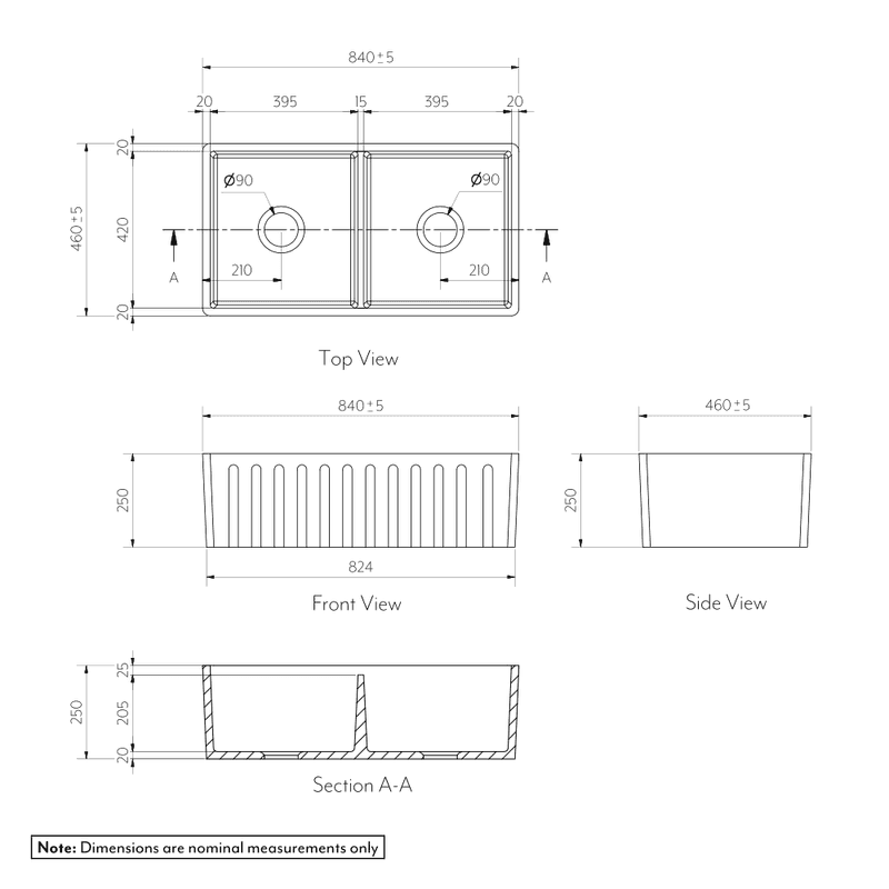 Henley Double Fluted Farmhouse Sink