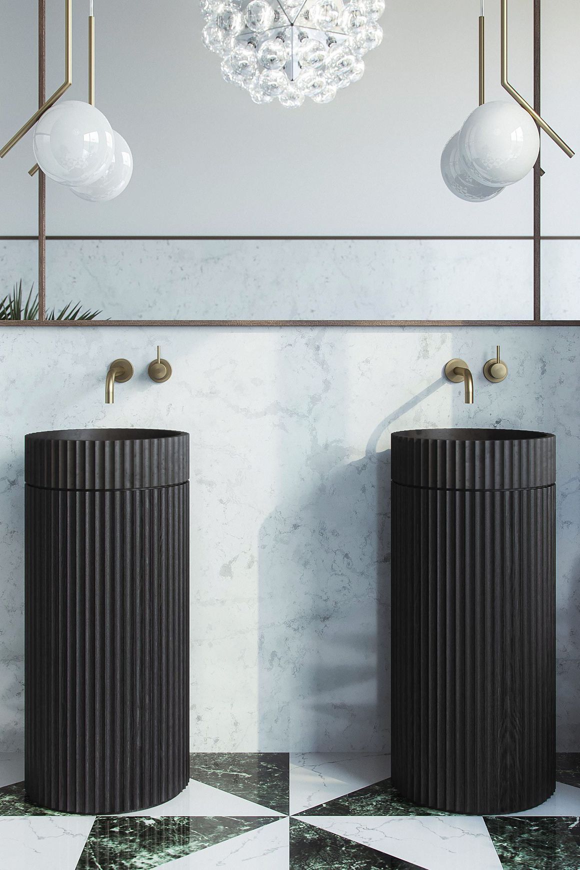 Doric Round Basin With Timber Pedestal