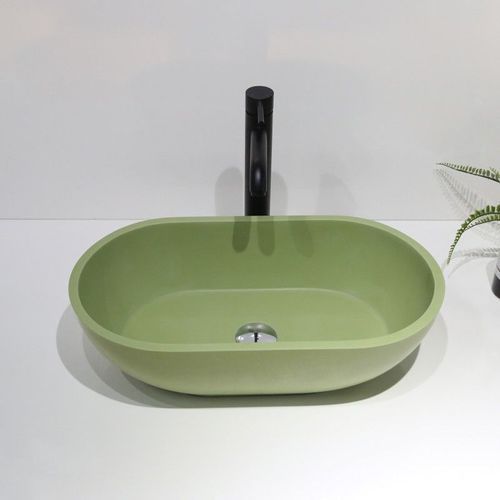 B1312 Green Freestanding Stone Basin 560mm