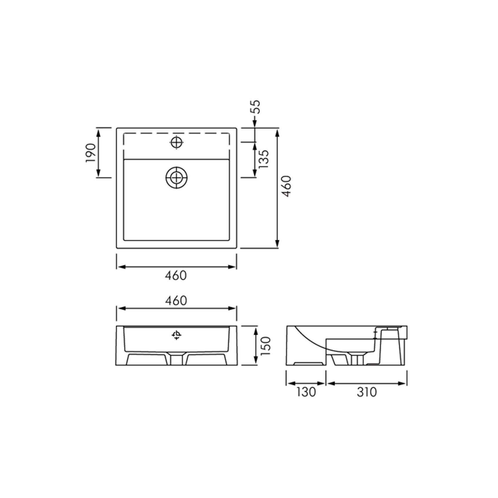RAK Nova Semi Recessed Basin