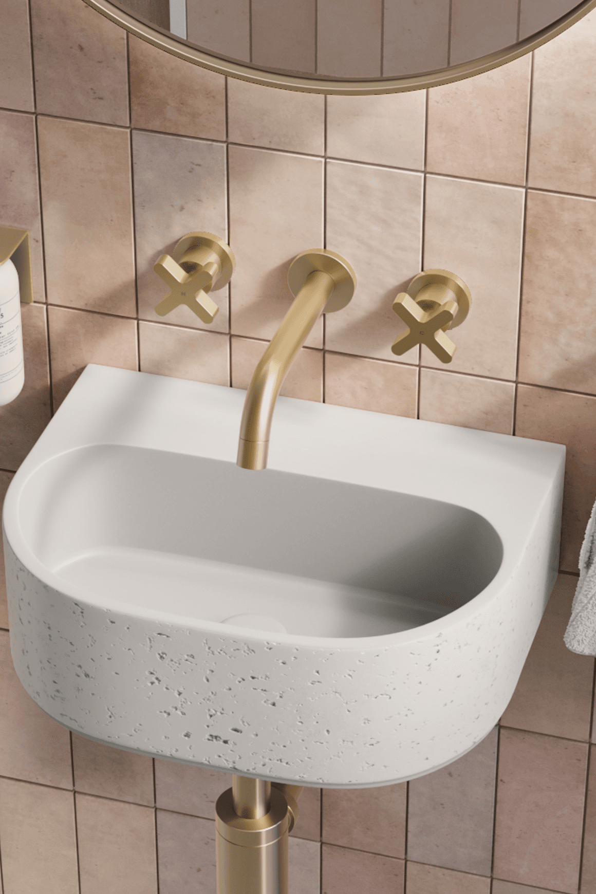 Nelios Concrete Wall Hung Basin | Matte White