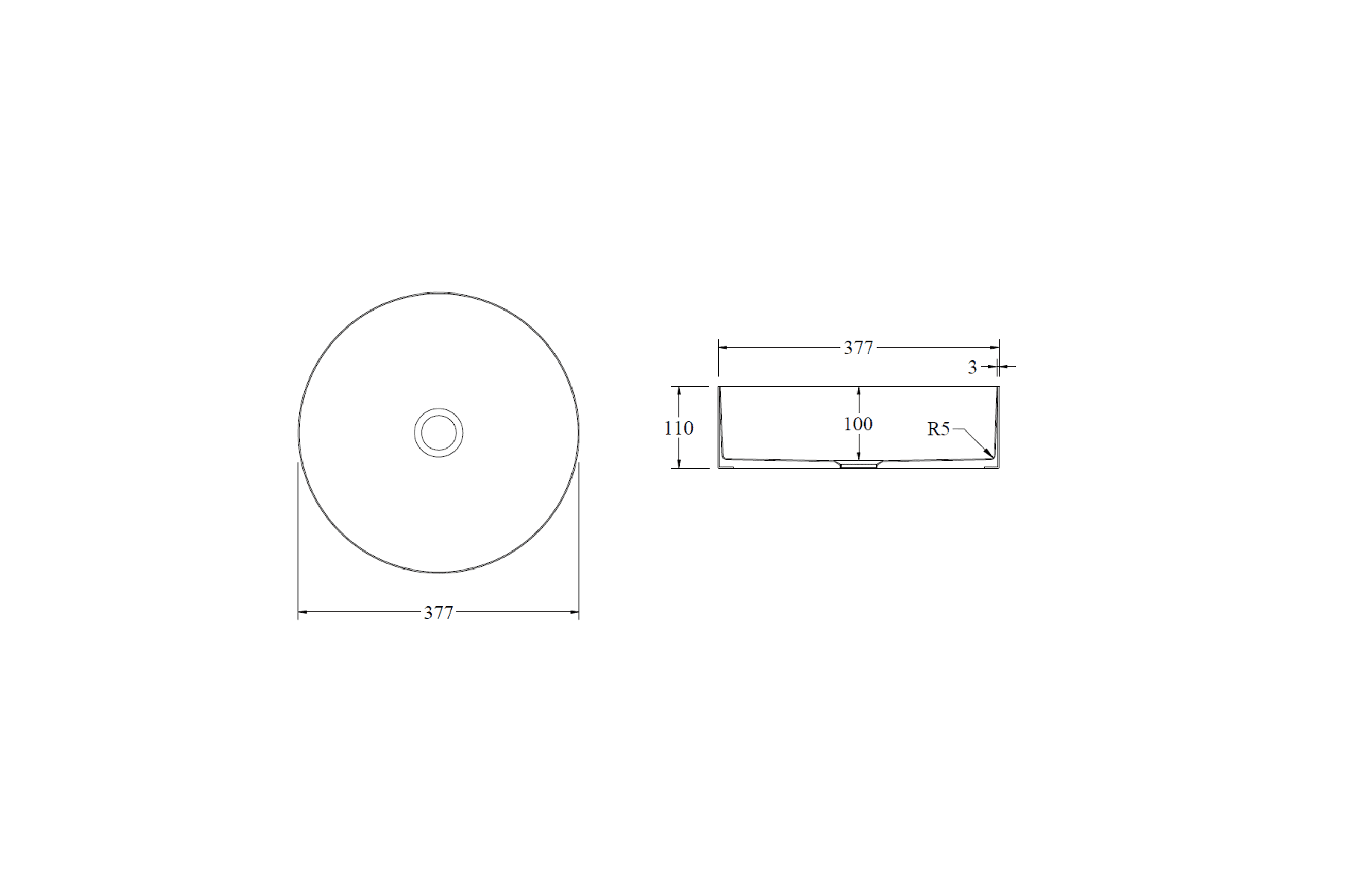 Code Fusion Round Stainless Steel Basin