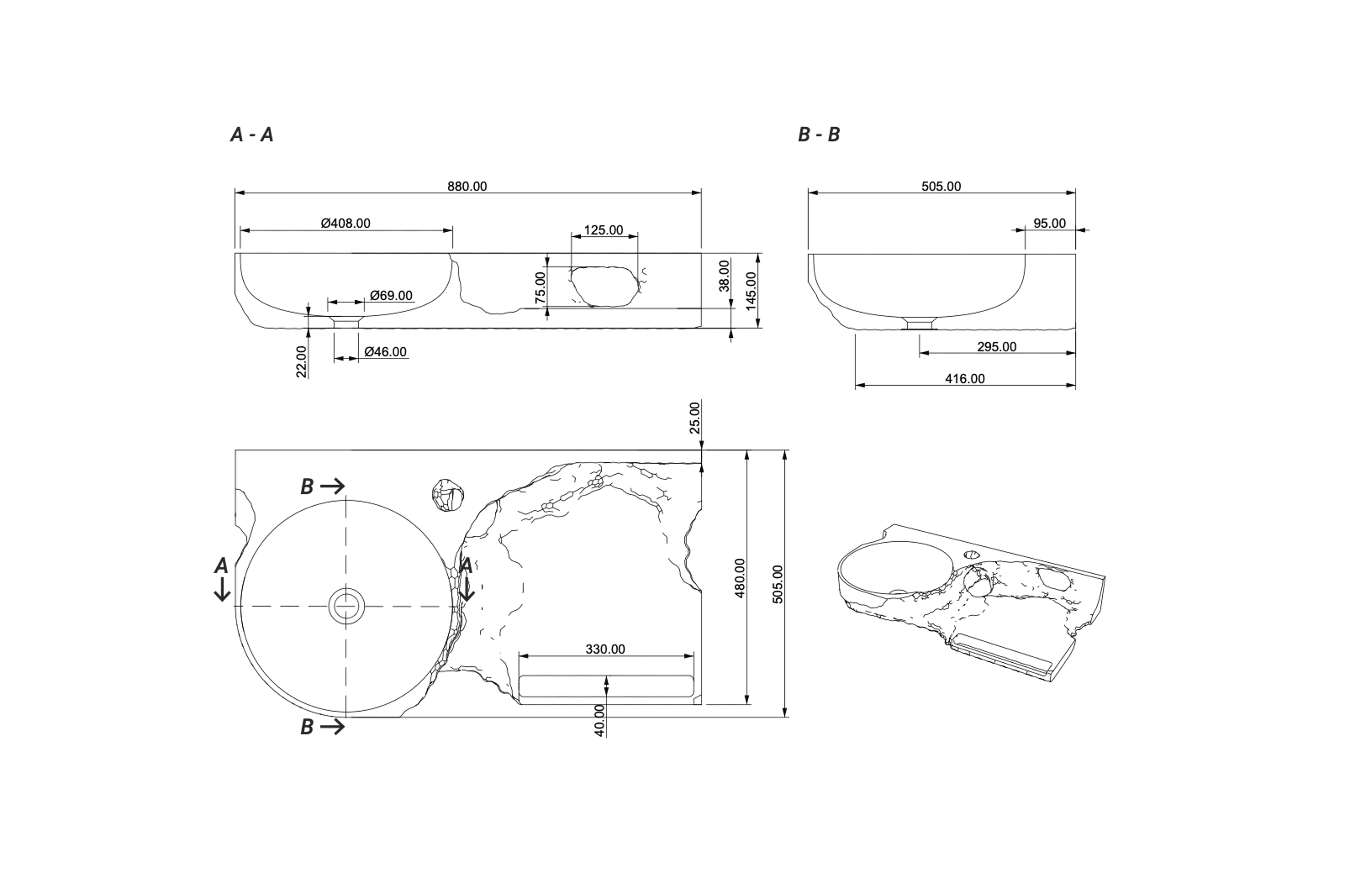 Aqvato Carbo (C.IID) Bathroom Basin