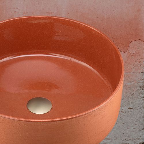 Terzofoco Red Clay Circular Counter Top Basin