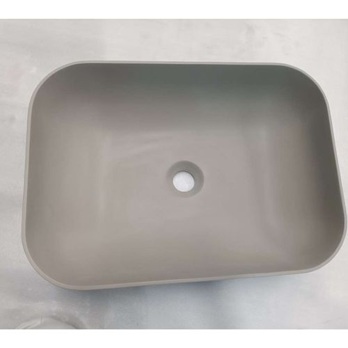 Semi-recessed Rectangle Basin 'Kea' 500mm Solid Surface