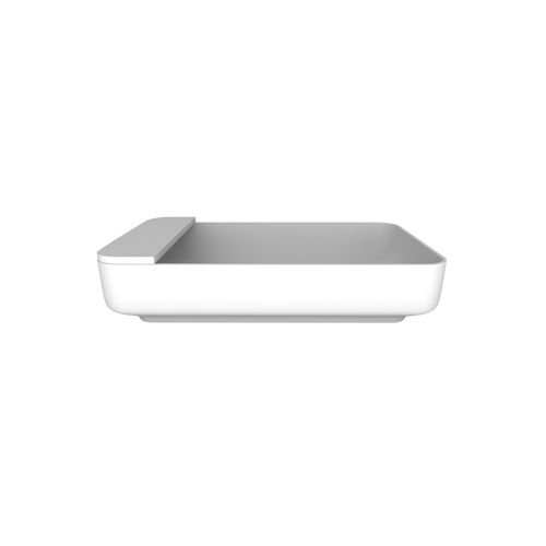 iStone Carre Basin 550mm Gloss White (With Tray)