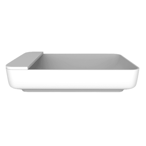 iStone Carre Basin 550mm Gloss White (With Tray)