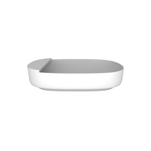 iStone Ovale Basin 550mm Matte White (With Tray)