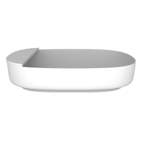 iStone Ovale Basin 550mm Gloss White (With Tray)