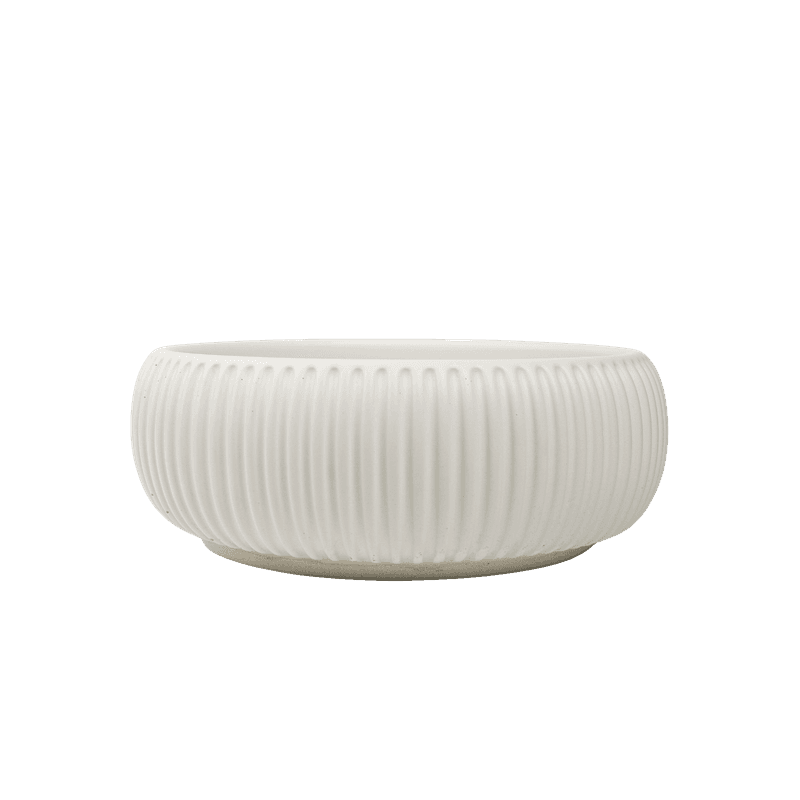 Felda Sea Salt White Fluted Concrete Basin